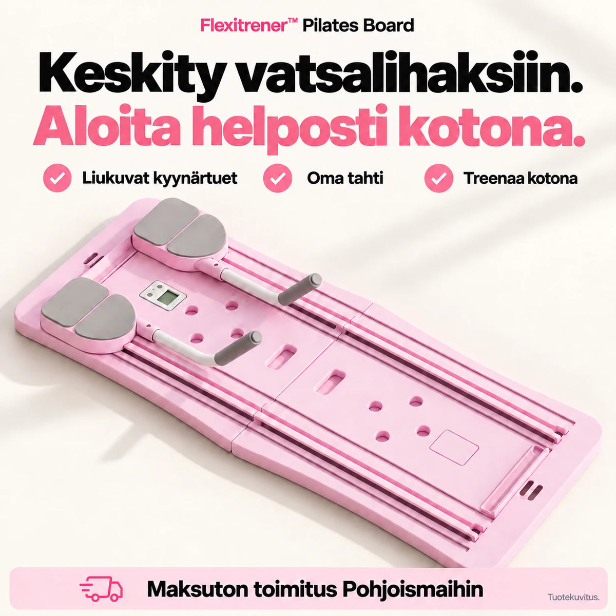 Flexitrener Pilates Board. Keskity vatsalihaksiin. Aloita helposti kotona.